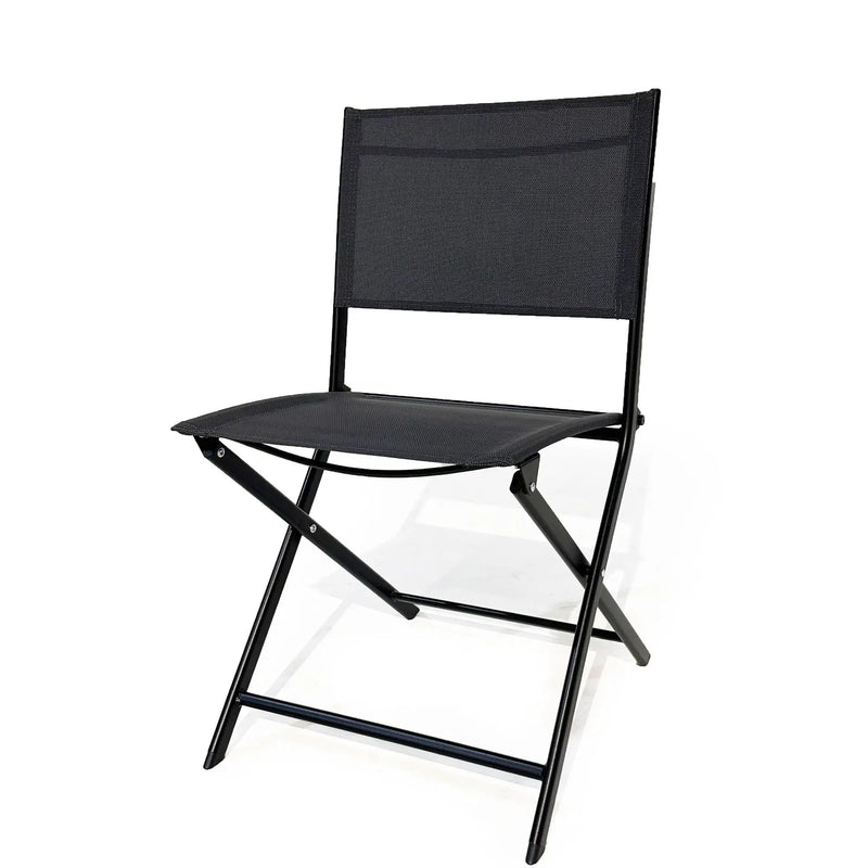 3 Piece Patio Bistro Set, Patio Set Of Foldable Patio Table And Chairs, Outdoor Patio Furniture Sets - Black by Unique Piece Furniture