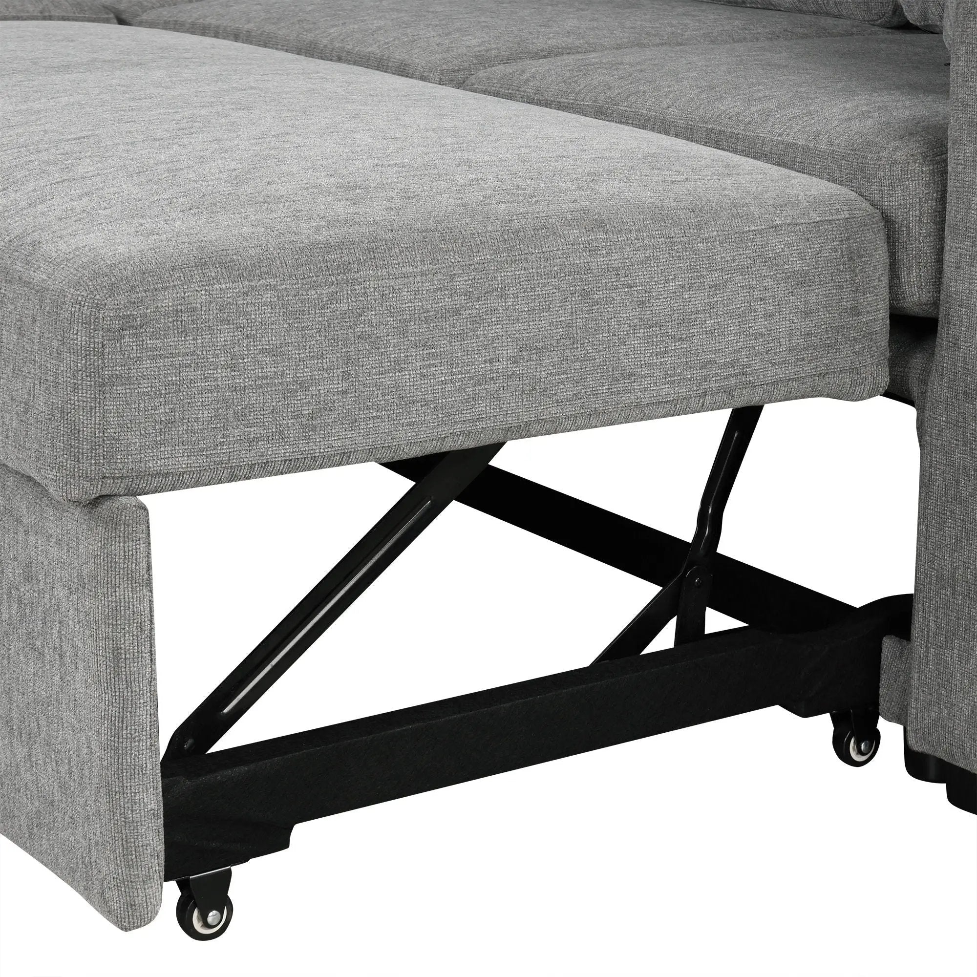 Single Pull Out Sofa Bed With USB Ports And Cup Holders