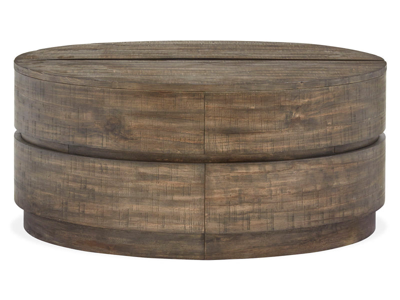 Baisden - Round Lift Top Cocktail Table With Casters - Tobacco, photo 2 of 7