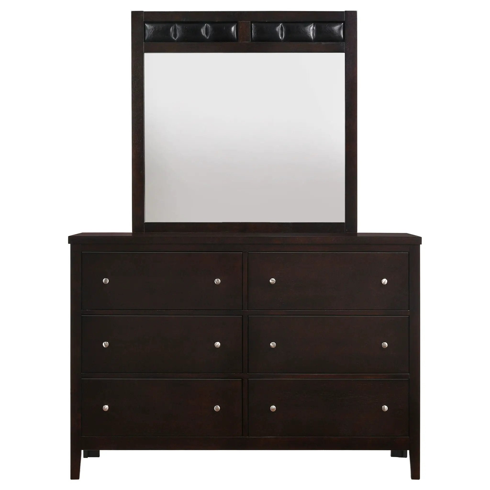 Carlton 6-drawer Dresser with Mirror Cappuccino by Unique Piece Furniture