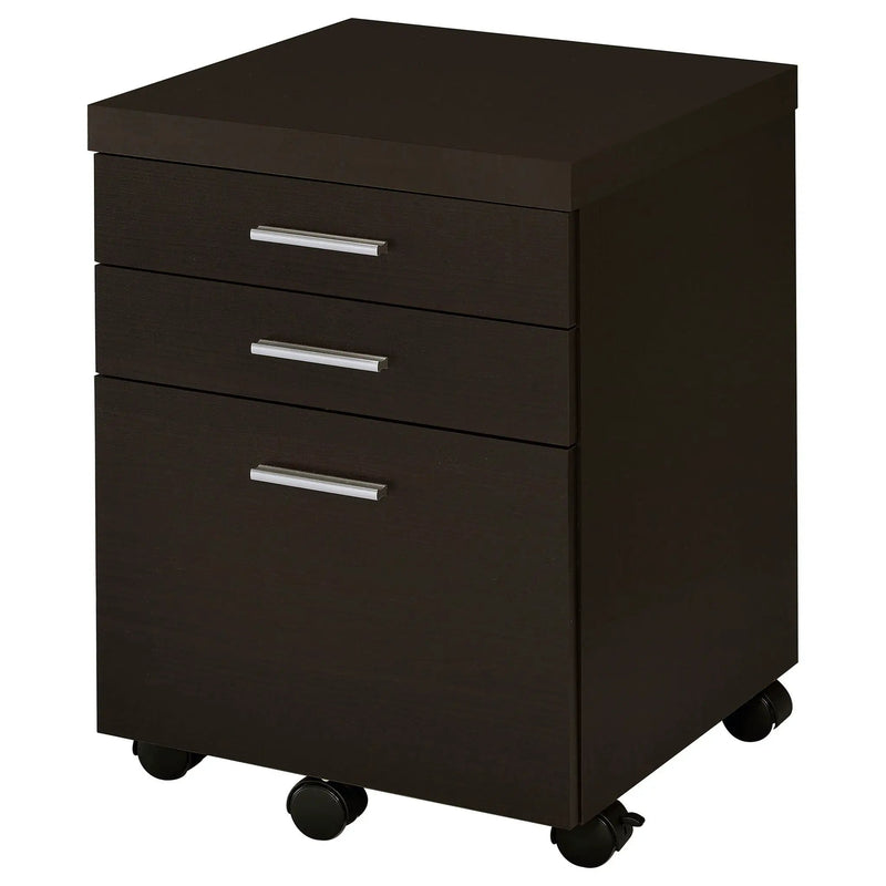 Skylar 3-drawer Home Office Mobile File Cabinet Cappuccino by Unique Piece Furniture