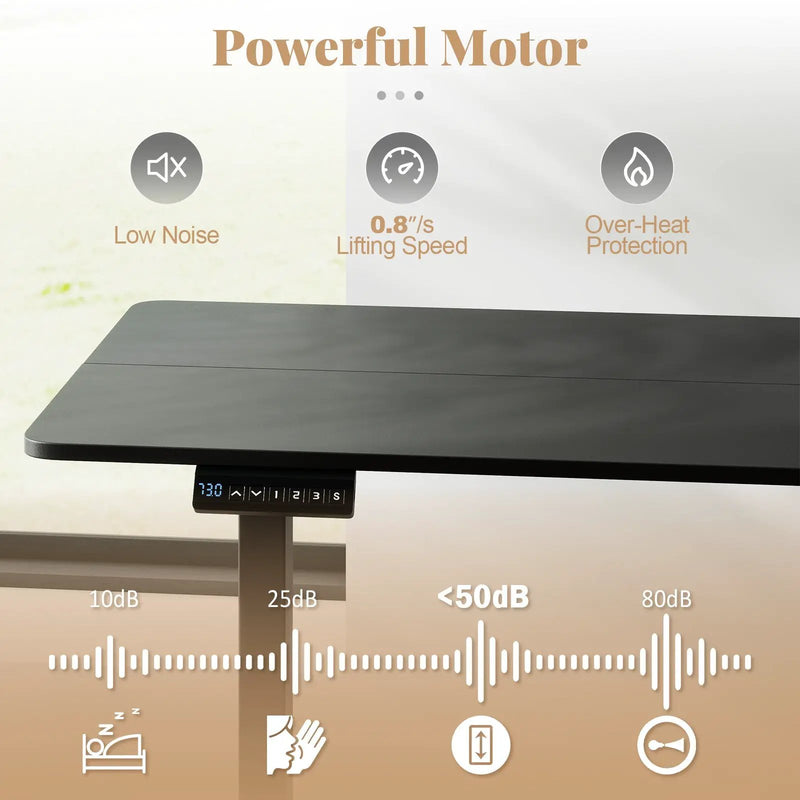 48 Inch x 24 Inch Ergonomic Electric Standing Desk with 3 Memory Settings for Home Office by DirectDeals