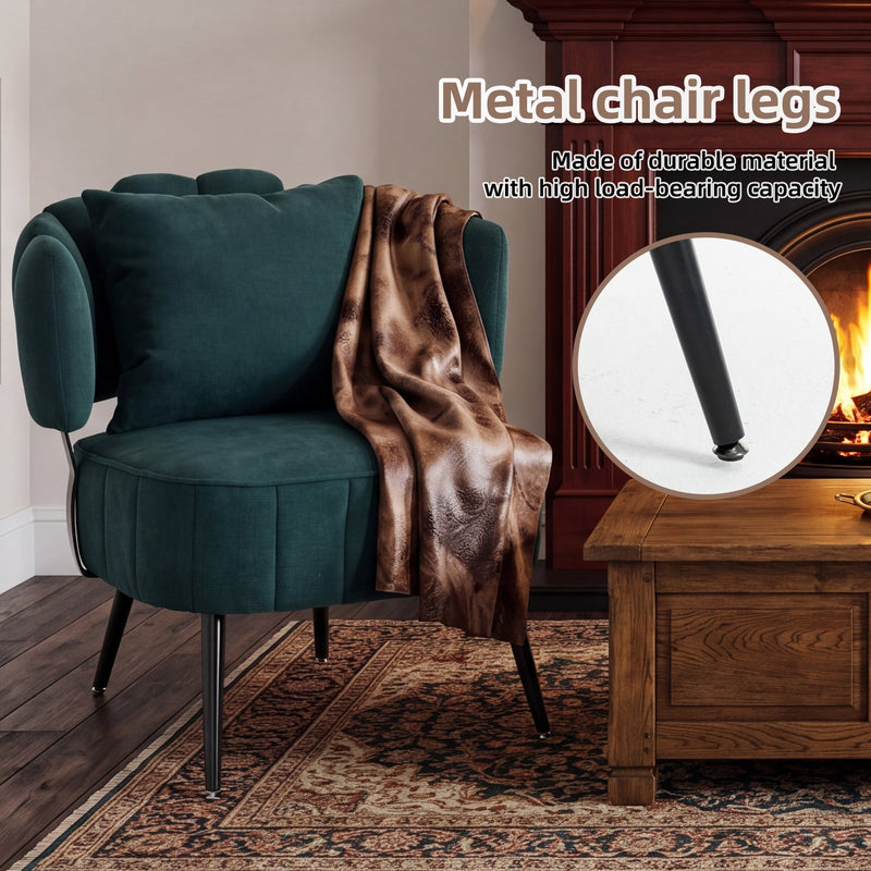 Decorative Chenille Armchair with Spring Seat Cushion by HouseOfZazla