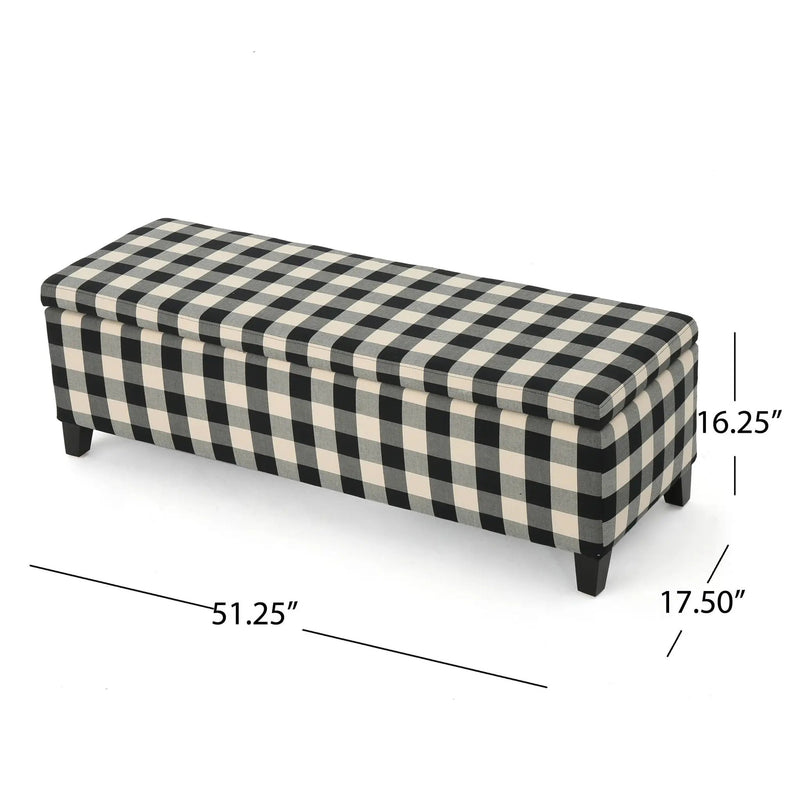 Contemporary Storage Ottoman With Seating And Storage - Black by HouseOfZazla
