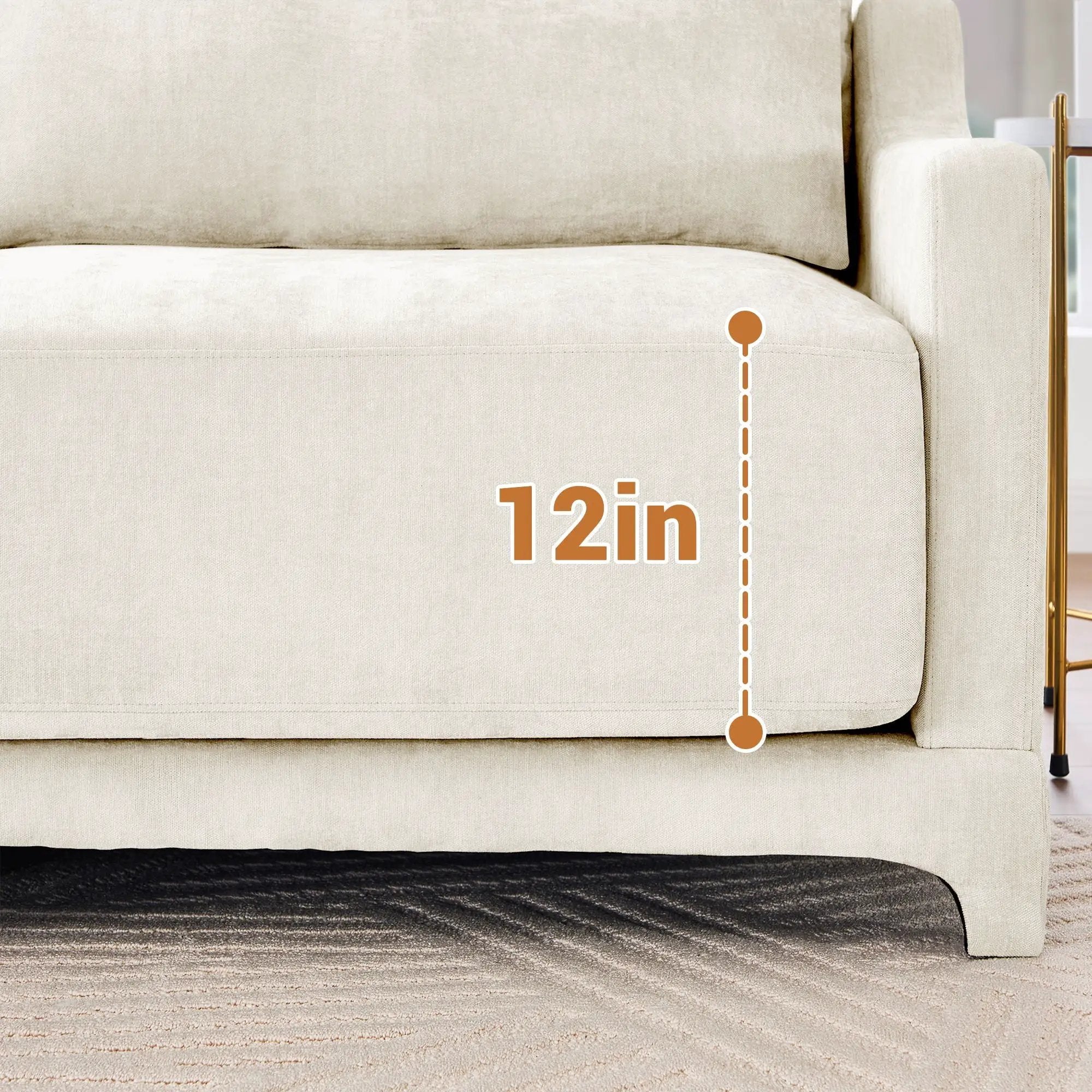 Stylish Sofa With Ottoman And Lumbar Pillows, Ergonomic Design by HouseOfZazla