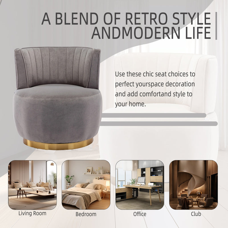 360 Degree Swivel Cuddle Barrel Accent Sofa Chairs by BLAKHOM
