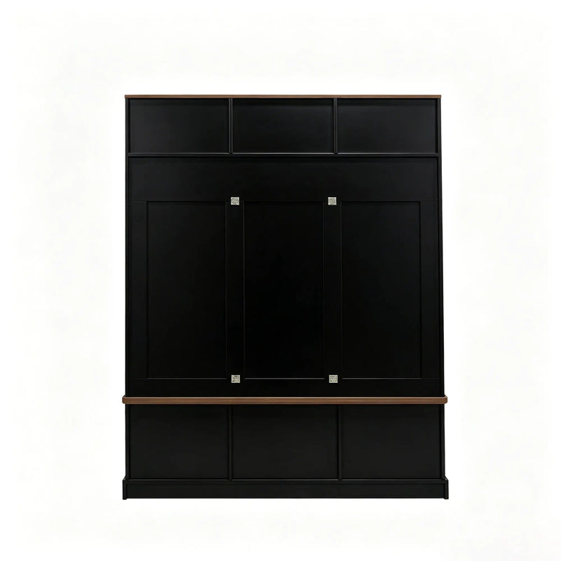 Vibe Haus 71''H Farmhouse Hall Tree with Bench and Shoe Storage by HouseOfZazla