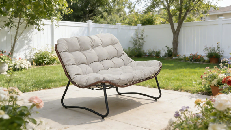 Patio Loveseat Sofa with Luxury Thick Cushion by HouseOfZazla