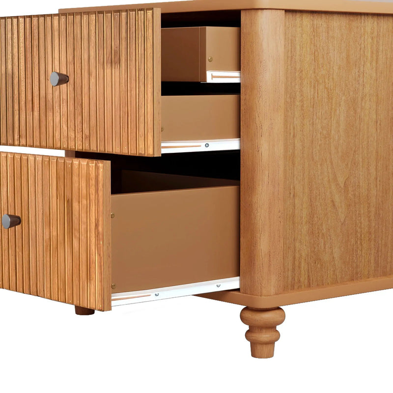 Modern Fluted Nightstand With 3 Drawers by HouseOfZazla