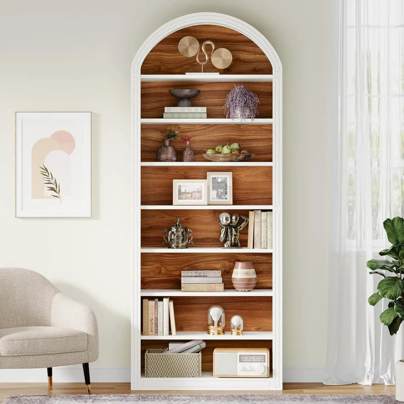8 Tier Arched Open Display Shelving Unit For Living Room