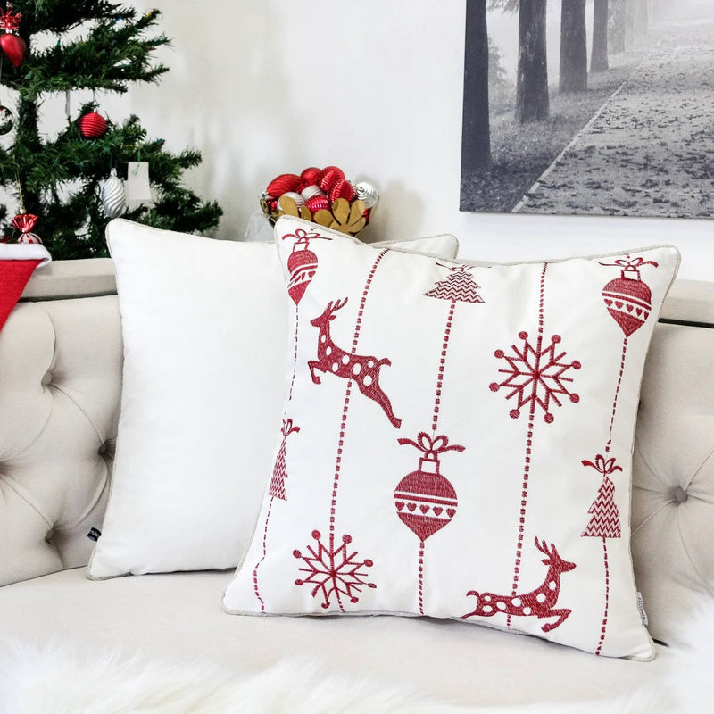 White Christmas Throw Pillow 20x20 by HouseOfZazla