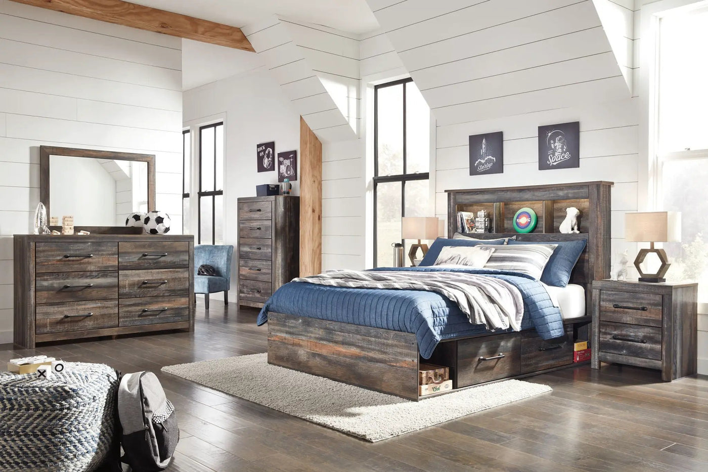 Drystan - Bookcase Bed With Storage Set by Unique Piece Furniture