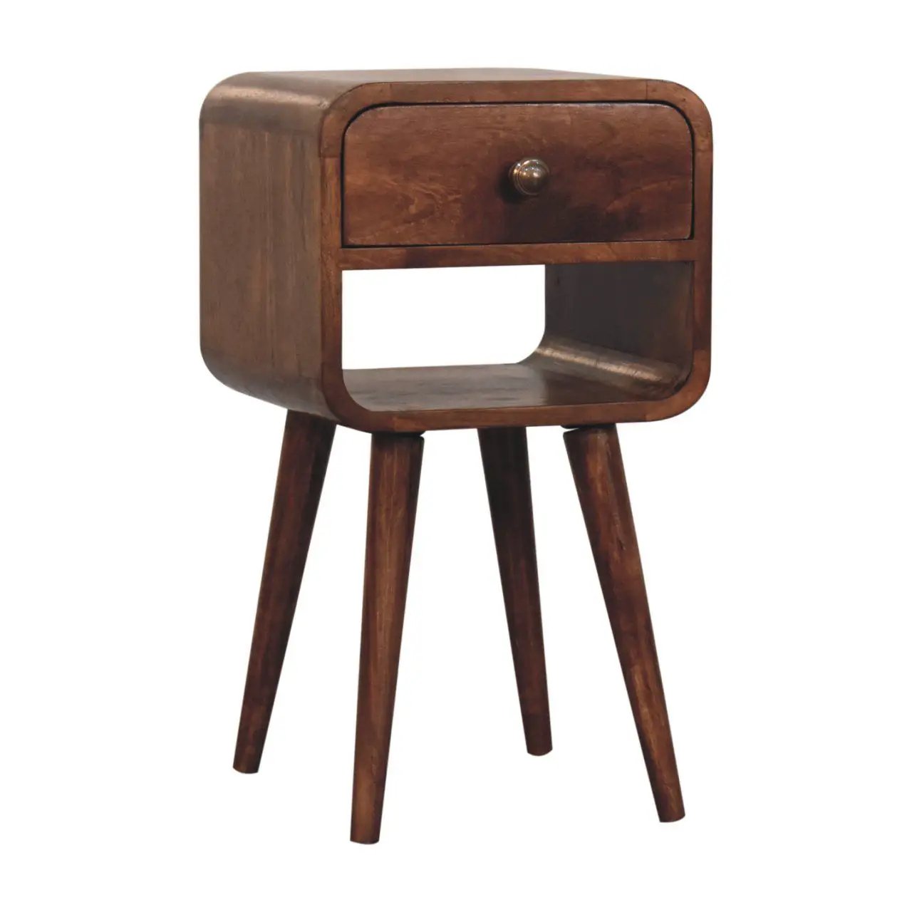Mini California Curved Nightstand Wth Lower Slot by Unique Piece Furniture