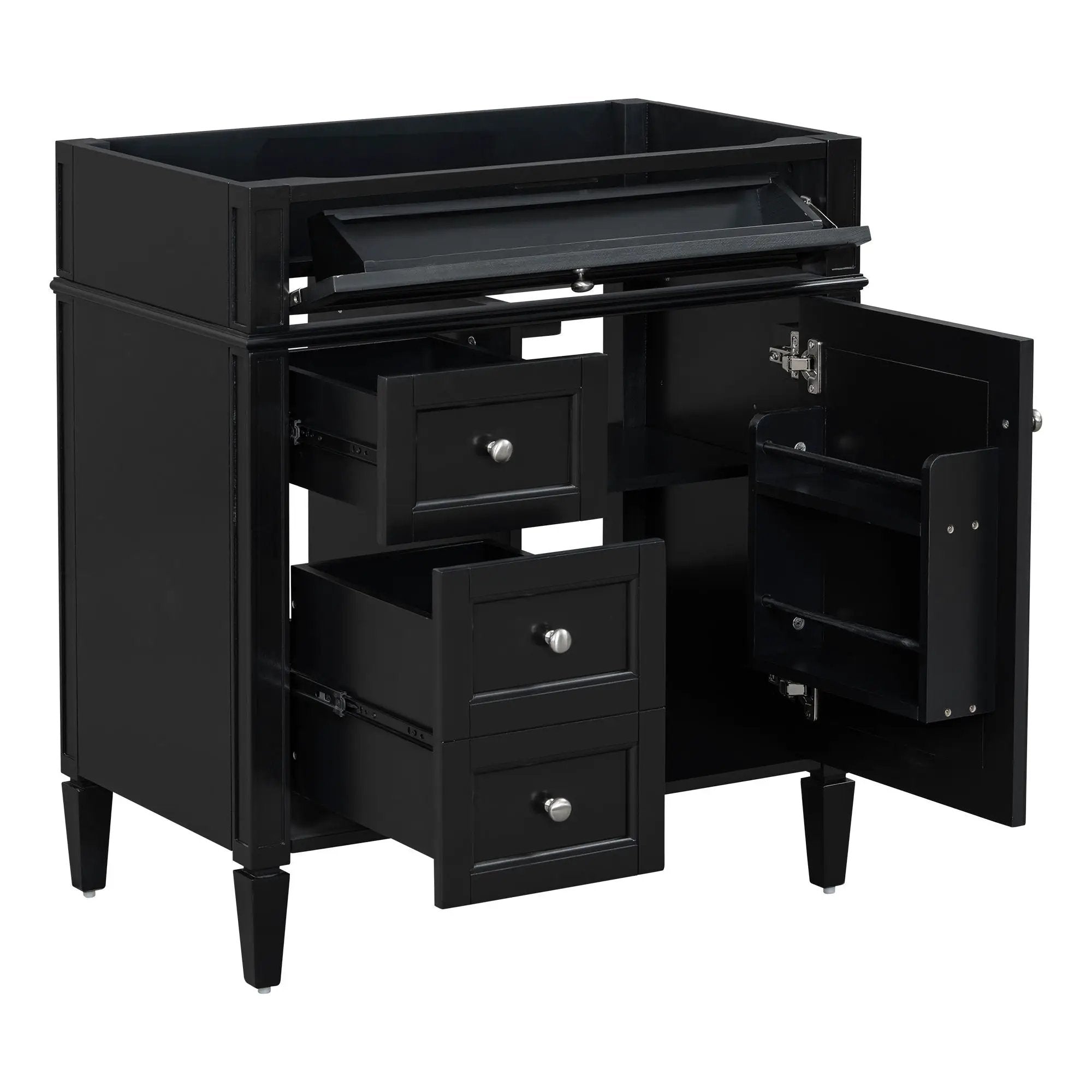 Bathroom Vanity With 2 Drawers and Tip-Out Storage Cabinet by HouseOfZazla