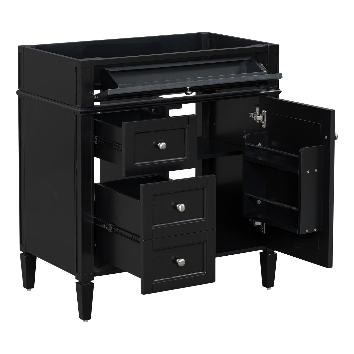 Bathroom Vanity With 2 Drawers And Tip-Out Drawer, Storage Cabinet by Unique Piece Furniture