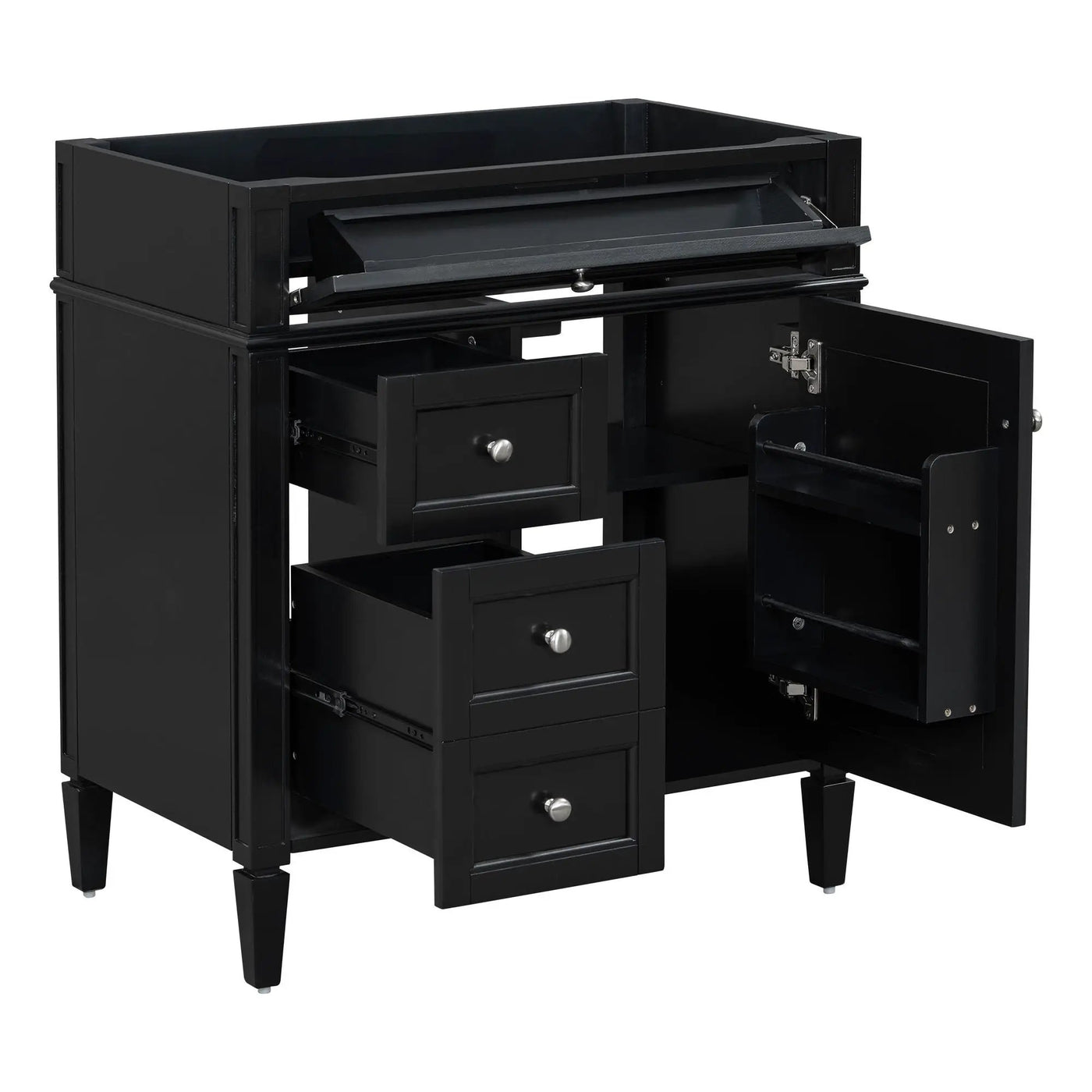 Bathroom Vanity With 2 Drawers And Tip-Out Drawer, Storage Cabinet by HouseOfZazla