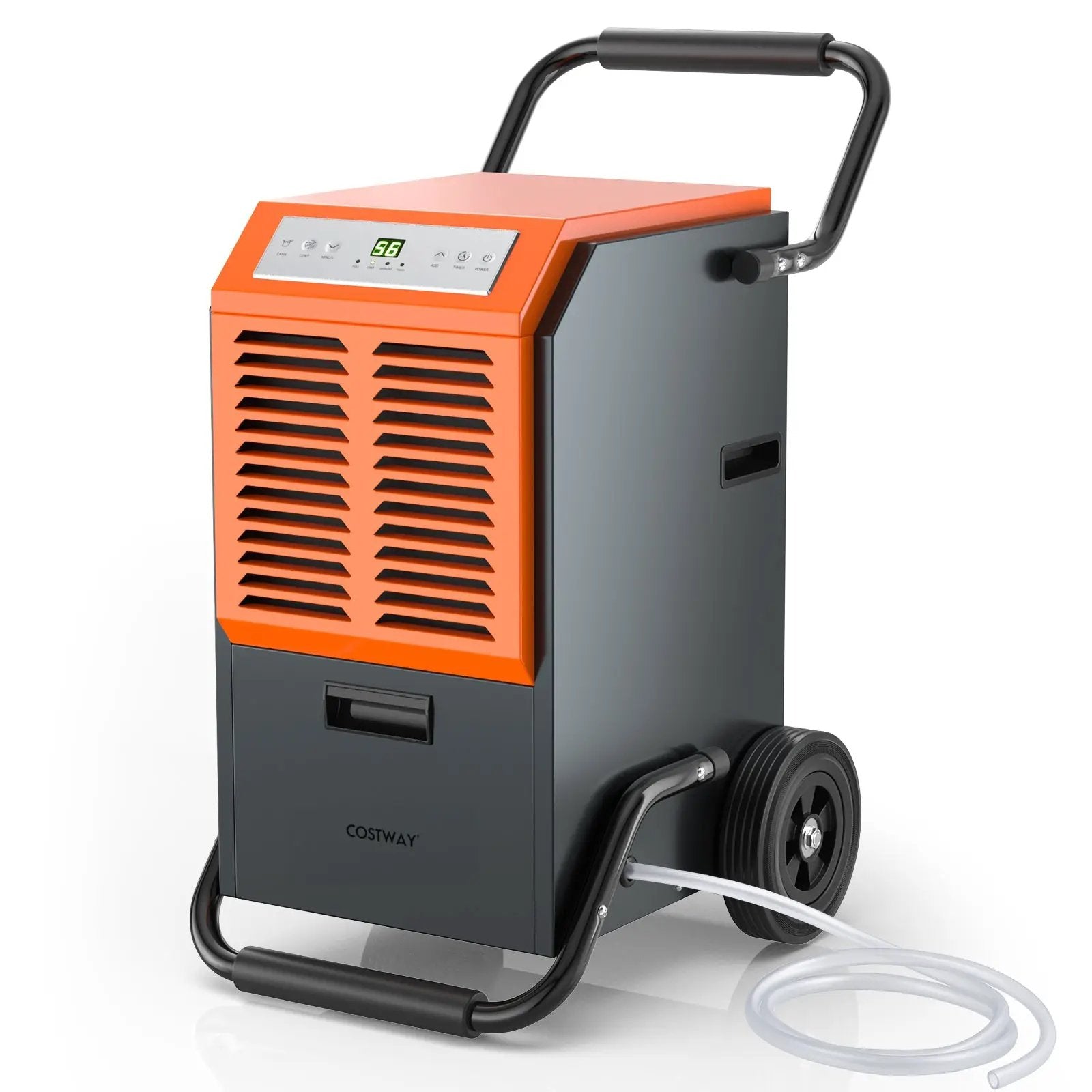 163 Pints Commercial Dehumidifier with Drain Hose and 24H Timer-Gray by DirectDeals