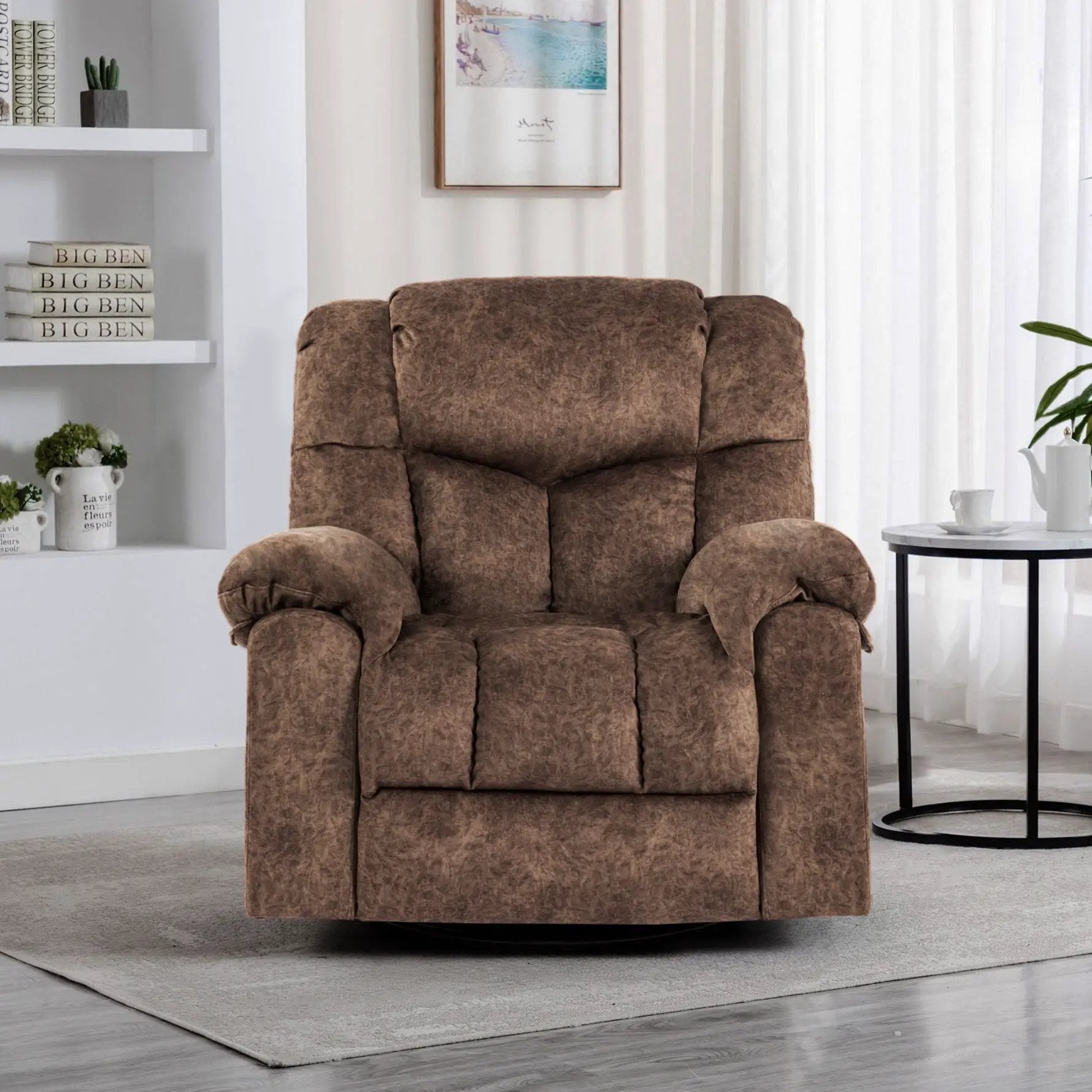 Swivel And Rocking Recliner Chair With Massage And Heating by HouseOfZazla