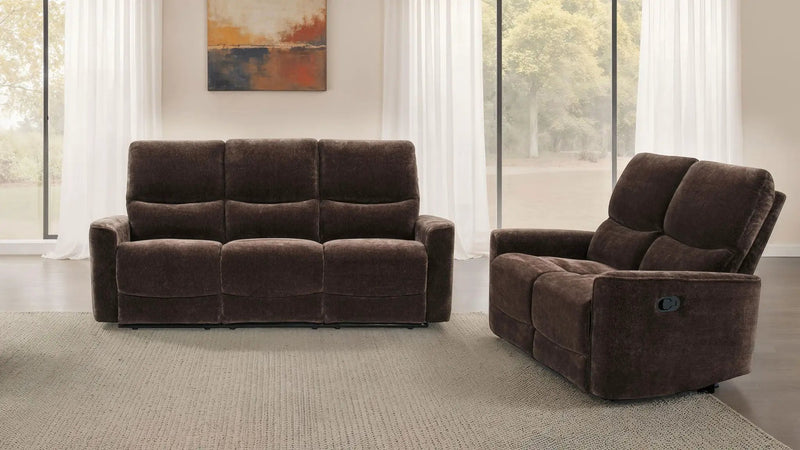 Navarro 2-piece Upholstered Reclining Sofa Set Dark Brown by Unique Piece Furniture