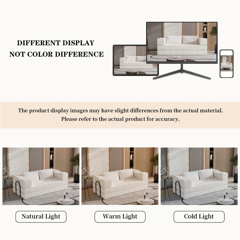 3 Seat Folding Floor Couch & King Size Bed Mattress by HouseOfZazla