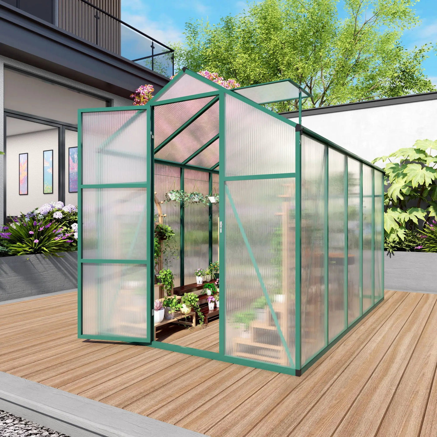 Polycarbonate Walk-In house, Raised Base For Outdoor In All Season by HouseOfZazla