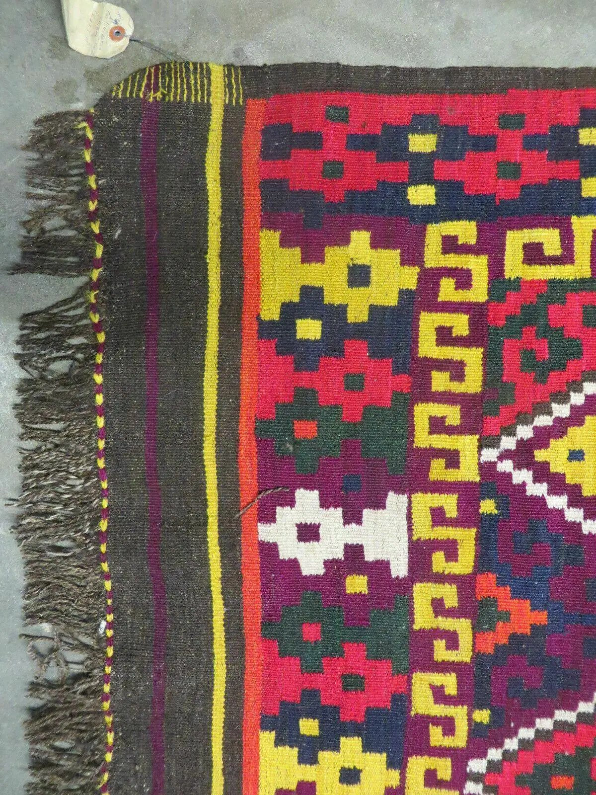 6' X 13' Antique Turkish Kilim Handmade Flat Weave Wool Rug Veg Dye by Jewel Rugs