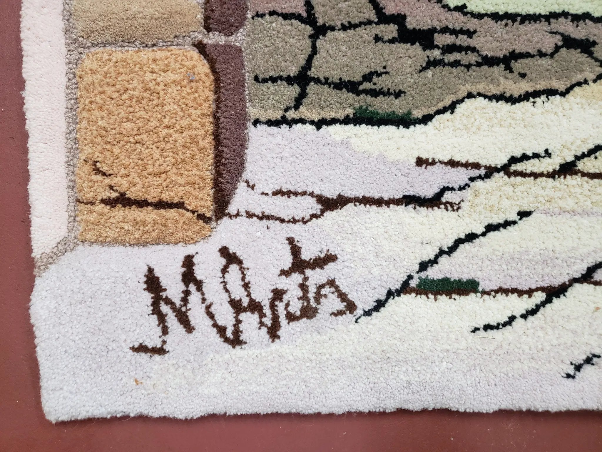 Small Judaica Rug, Rug with Jerusalem Pictorial, Chanuka Gift, Hand-Tufted, Jerusalem Gate, Vintage Judaica, Western Wall Rug, 3x4 Rug by Jewel Rugs