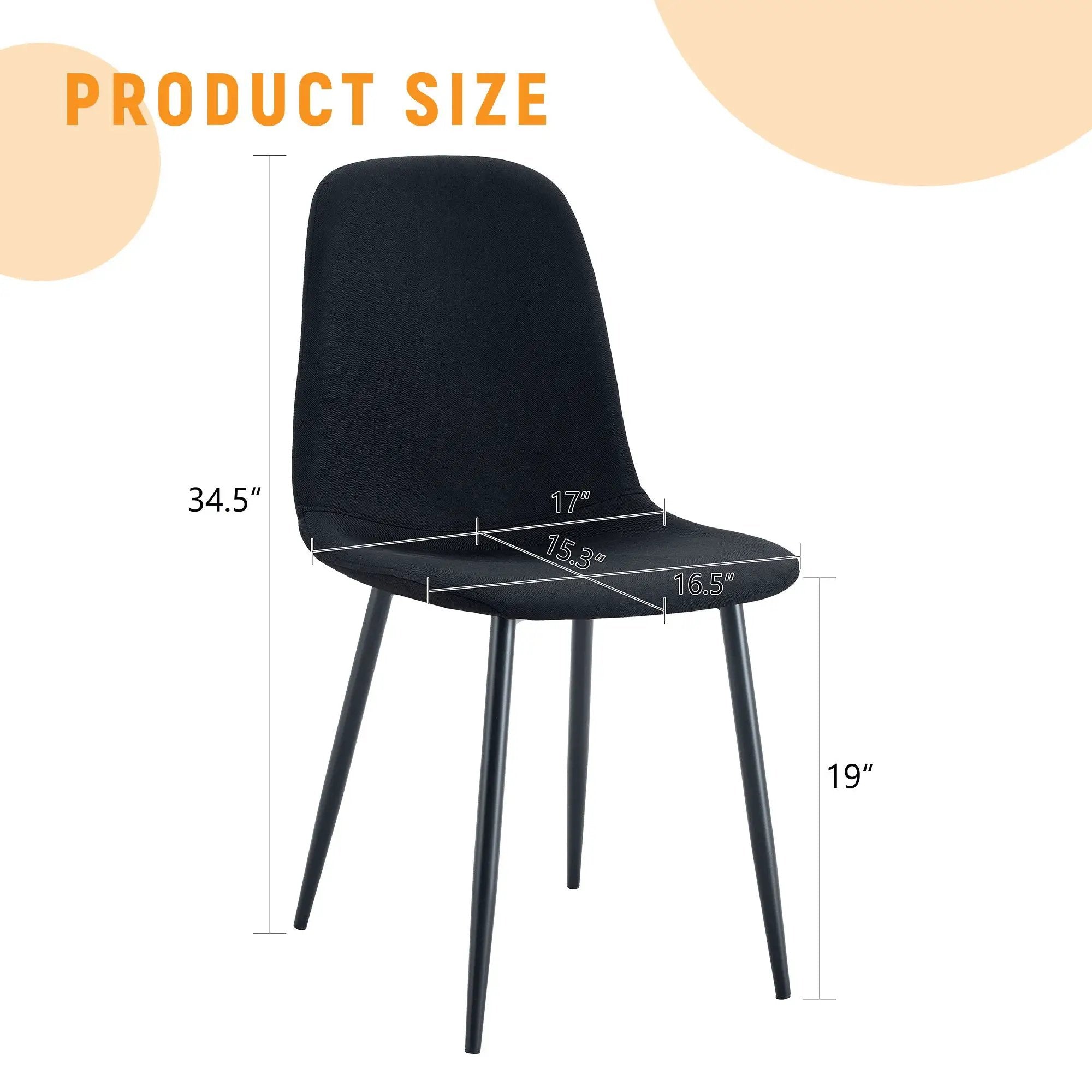 Modern Medieval Style Cushioned Side Chairs Set With Metal Legs For Kitchens by Unique Piece Furniture