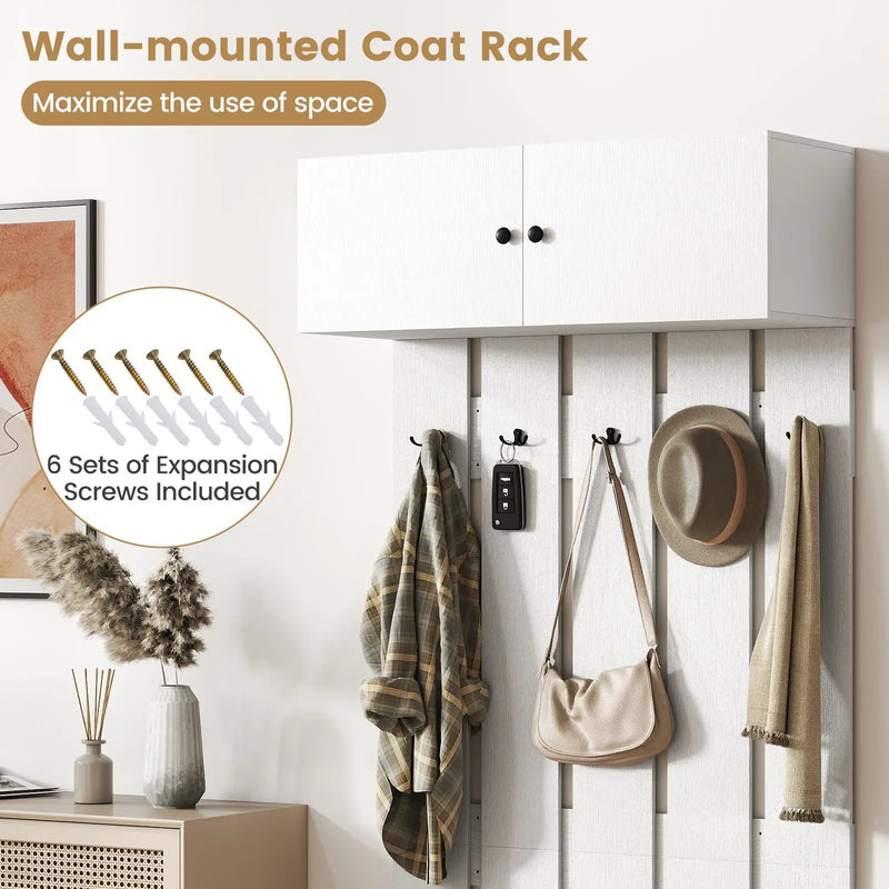 Entryway Wall Coat Rack Wall Mounted Coat Clothes Rack by DirectDeals