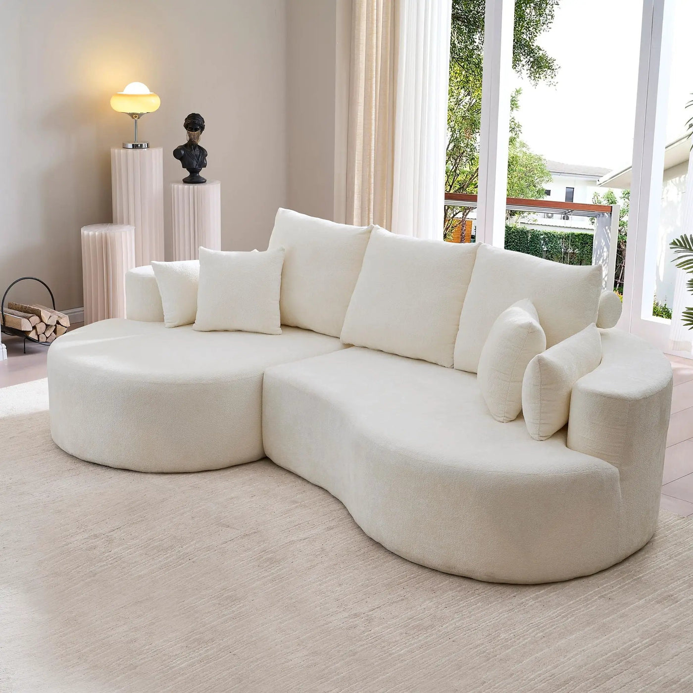 2 Piece Fabric Cloud Curved Sectional Sofa With Chaise by HouseOfZazla
