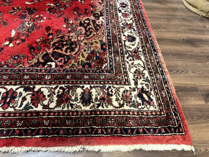 Palace Size Persian Rug 11x18, Red, Bibikabad Rug, Handmade Large Wool Carpet, Persian Hamadan Rug, Dargazin Rug by Jewel Rugs