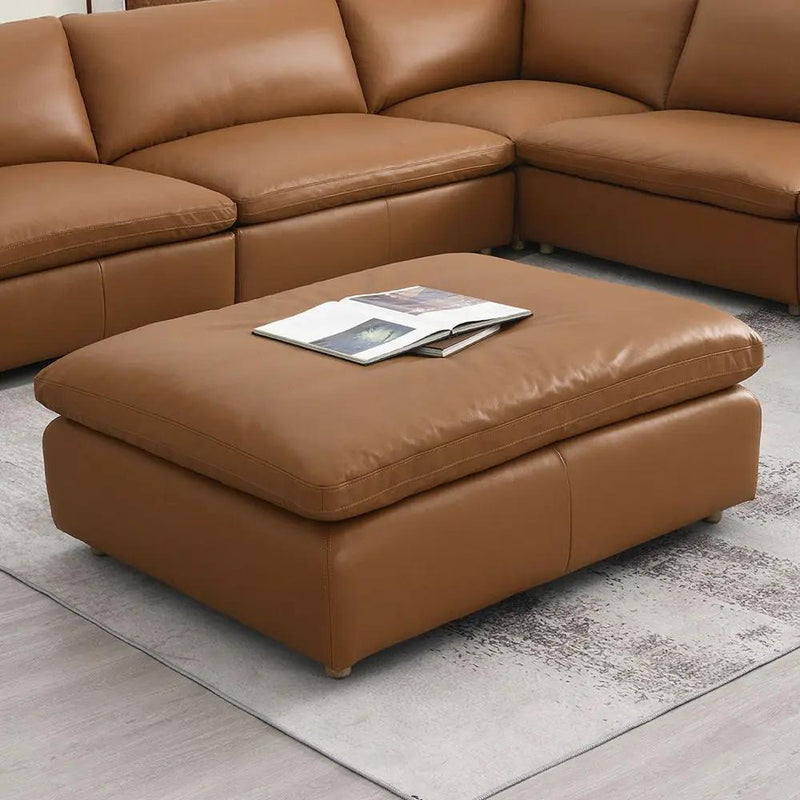 Brighton - Ottoman - Brown Top Grain Leather by Unique Piece Furniture
