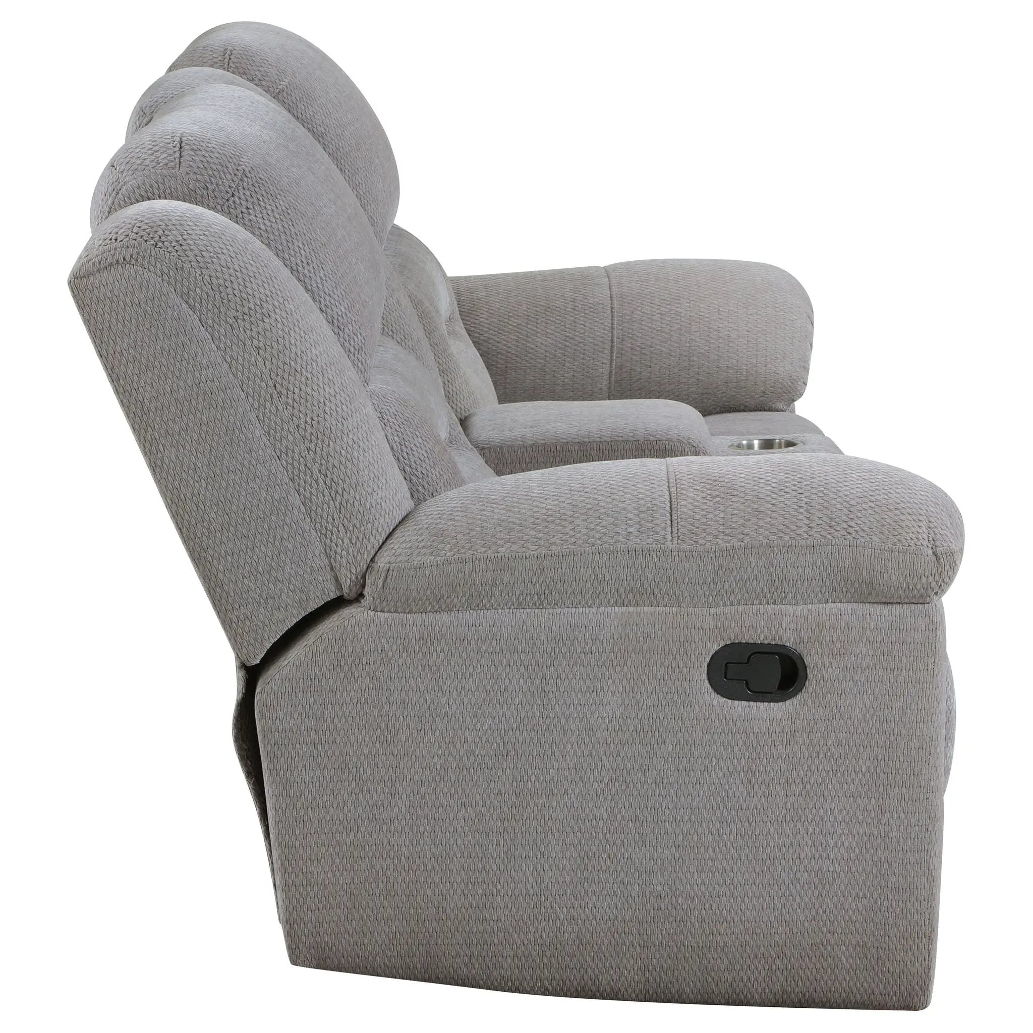 Gilson Chenille Upholstered Reclining Loveseat Grey by Unique Piece Furniture