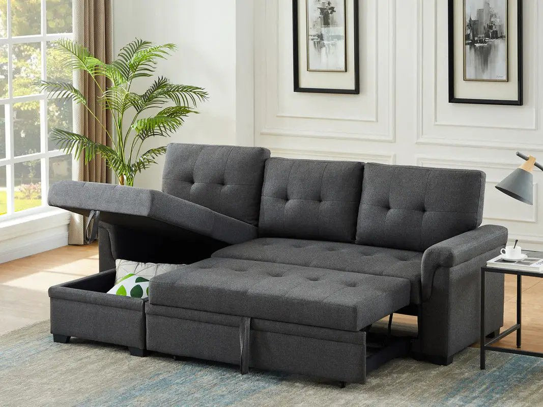 Sierra - Reversible Sleeper Sectional Sofa With Storage Chaise by Unique Piece Furniture
