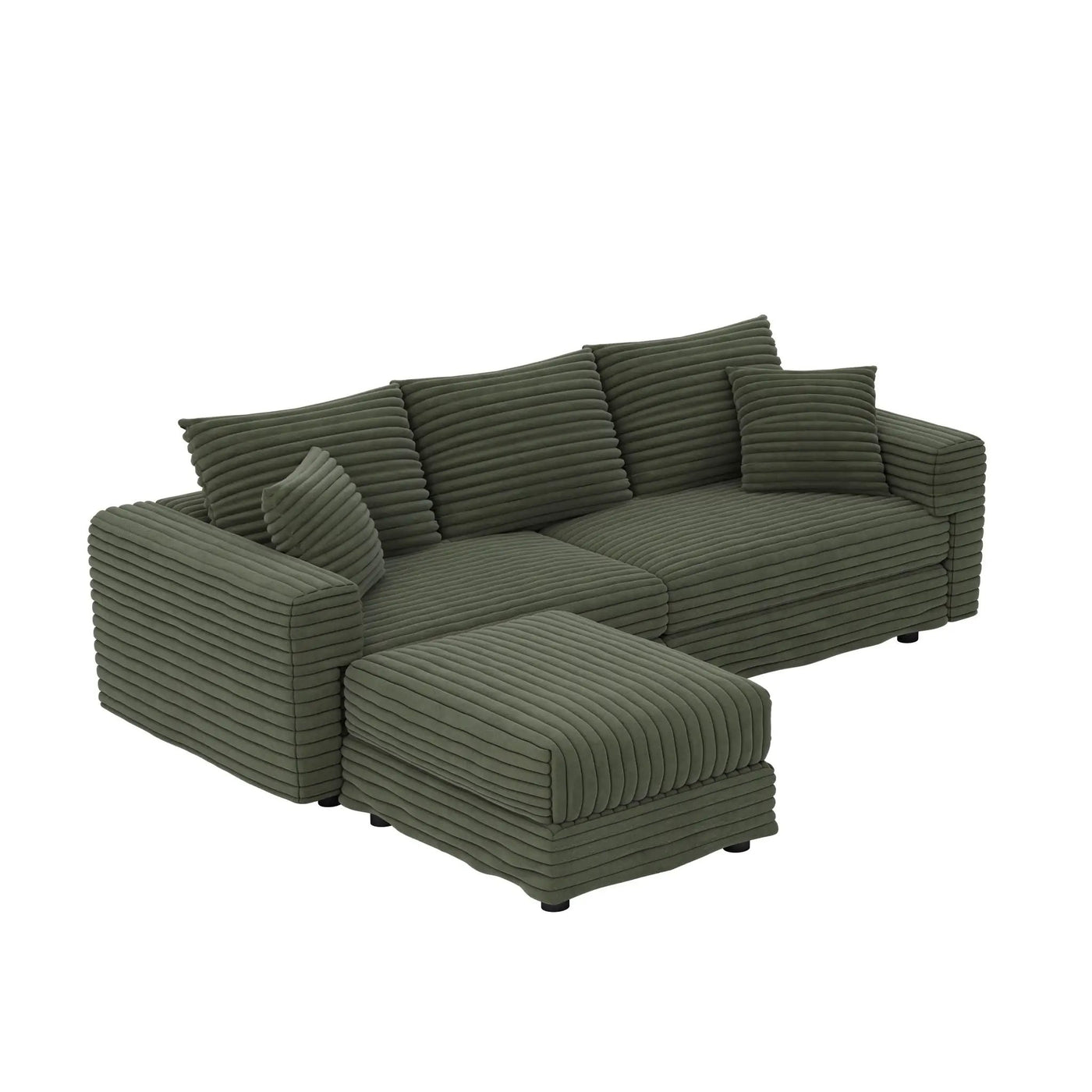 Convertible Deep Seat Sofa With Soft Pillows And Ottomans by HouseOfZazla