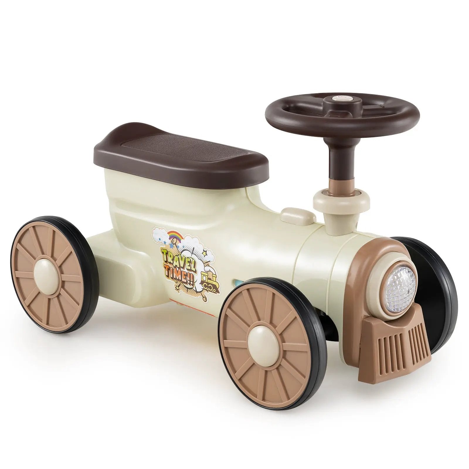 Ride on Toy with Steering Wheel and Train Whistle Sound Button by DirectDeals
