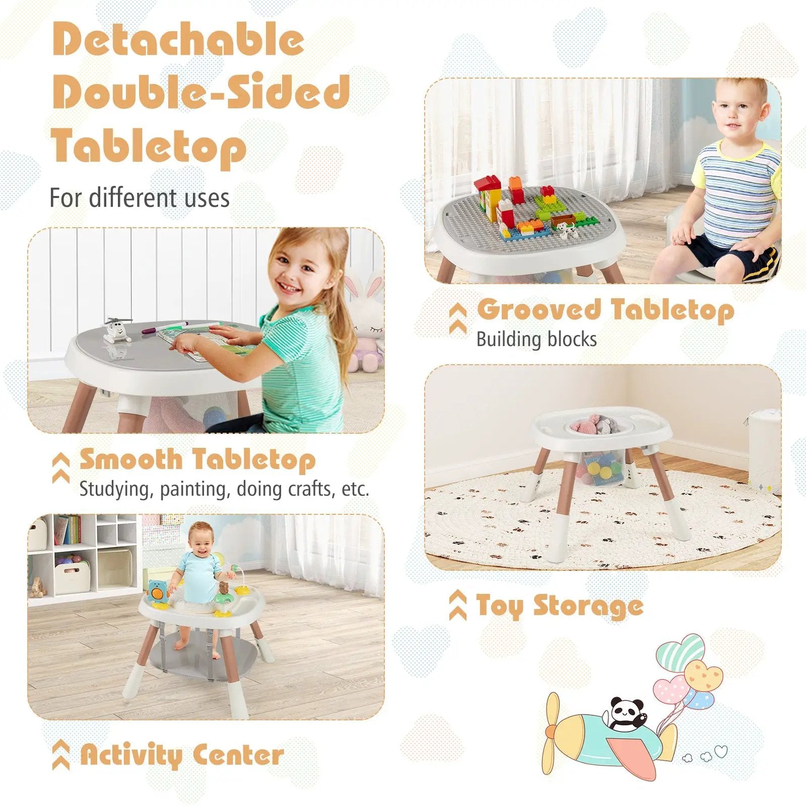 16-in-1 Baby High Chair with Activity Center and Booster Seat for Babies and Toddlers by DirectDeals