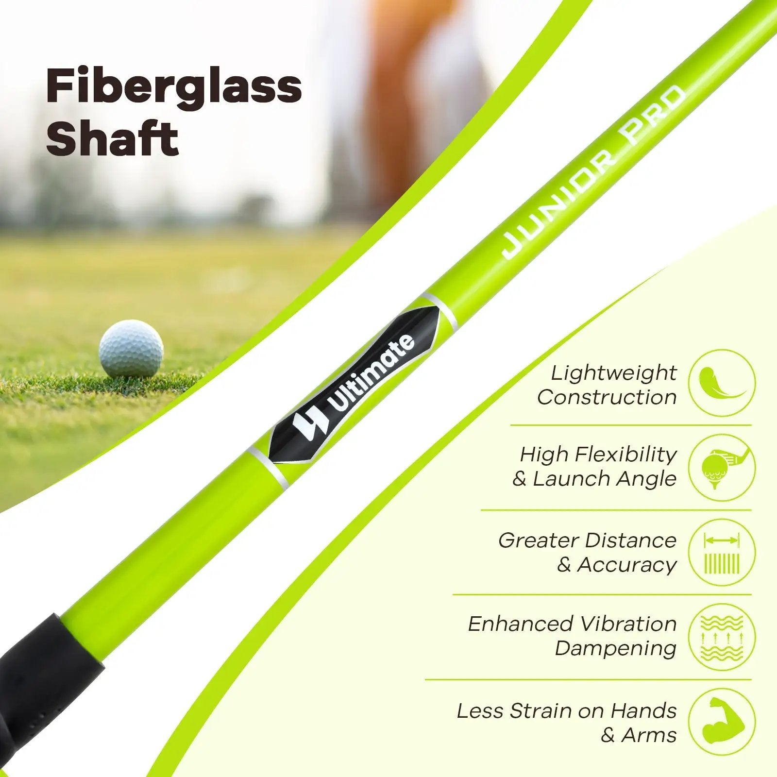 34 Inch 165CC Junior #3 Fairway Wood Golf Club with Fiberglass Shaft for Kids Ages 8-10 by DirectDeals