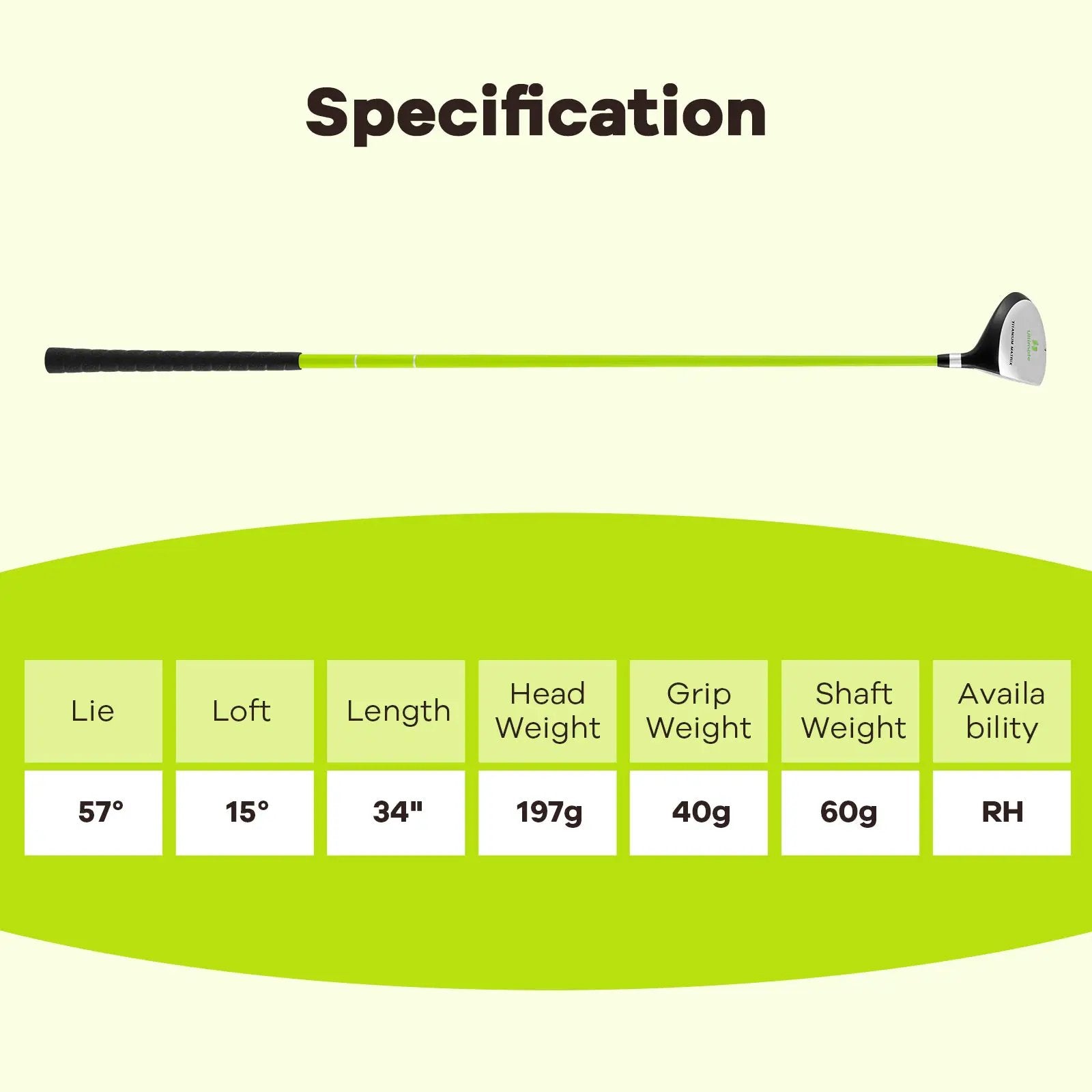 34 Inch 165CC Junior #3 Fairway Wood Golf Club with Fiberglass Shaft for Kids Ages 8-10 by DirectDeals