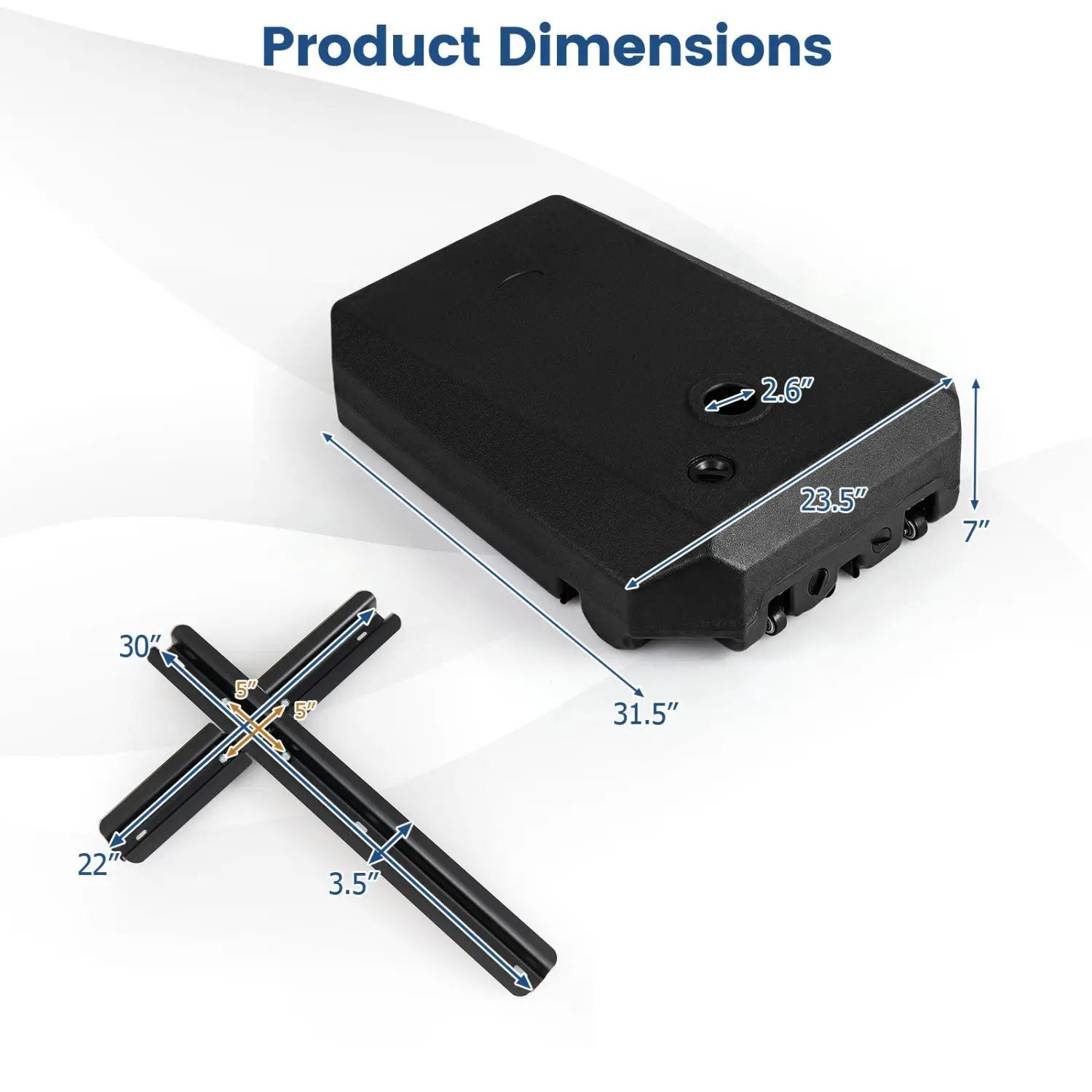 165 LBS Cantilever Umbrella Base with Wheels and Cross Base by DirectDeals