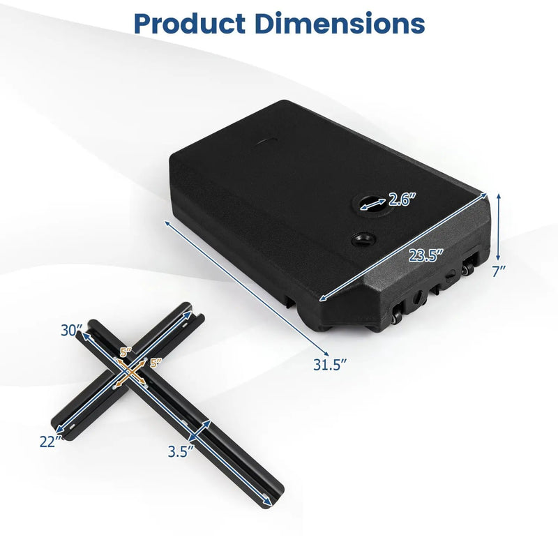 165 LBS Cantilever Umbrella Base with Wheels and Cross Base by DirectDeals