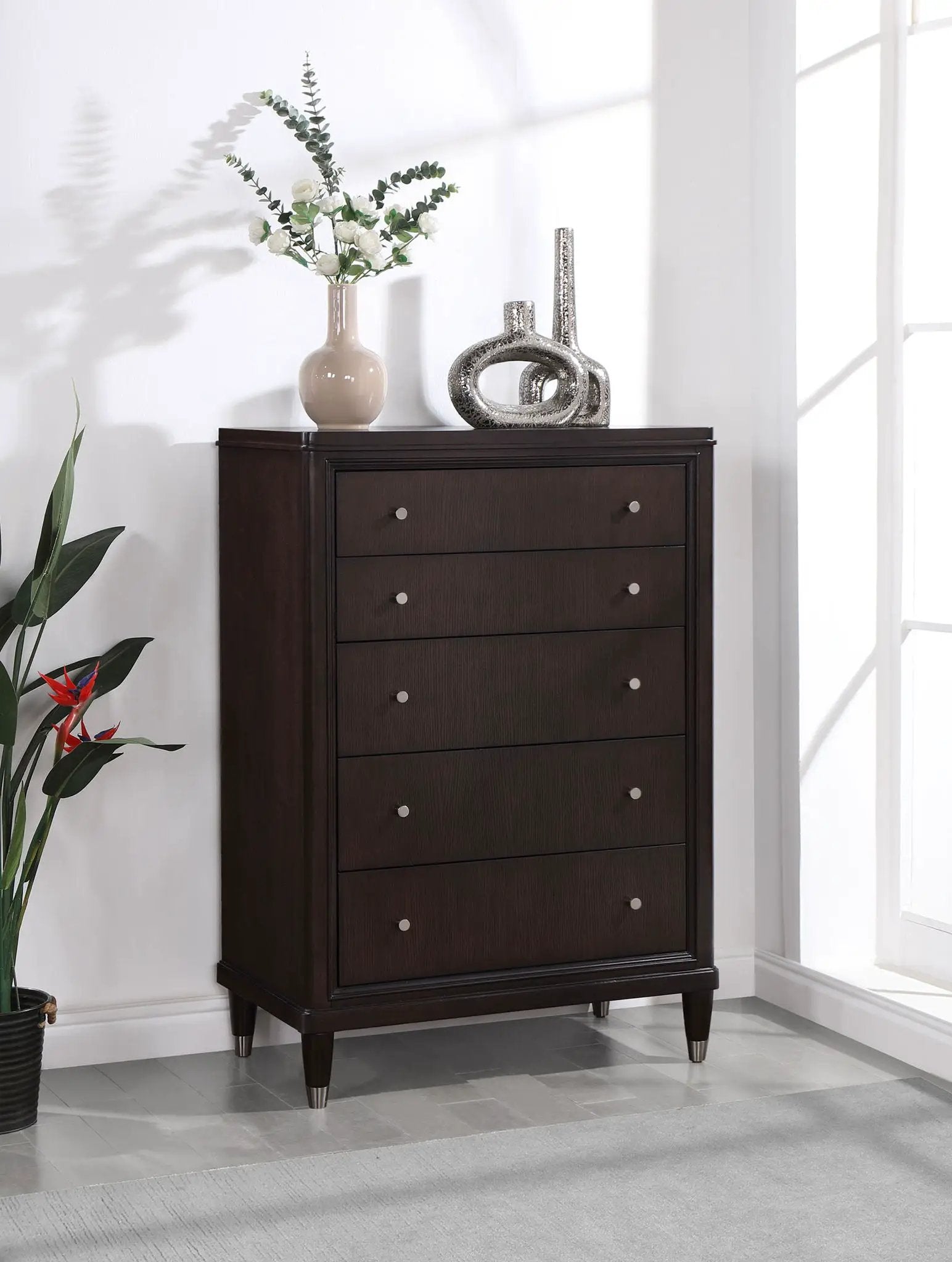 Emberlyn 5-drawer Bedroom Chest Brown by Unique Piece Furniture