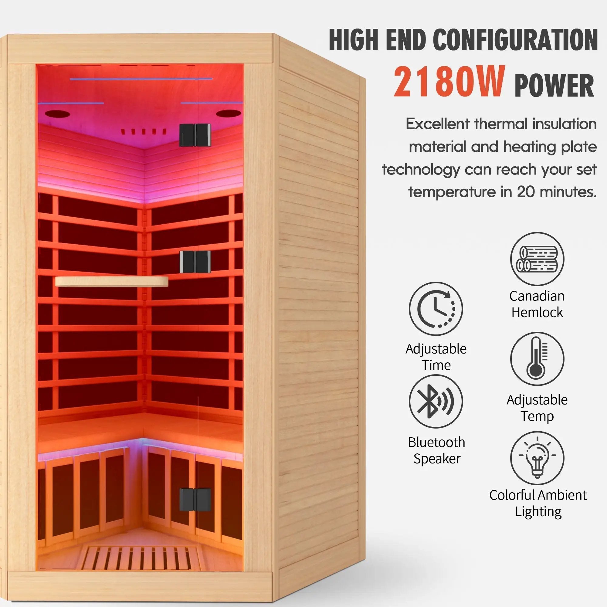 Canadian hemlock pentagonal double sauna by HouseOfZazla