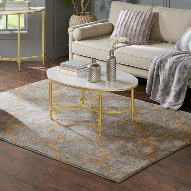 Bordeaux - Coffee Table - White / Gold by HouseOfZazla