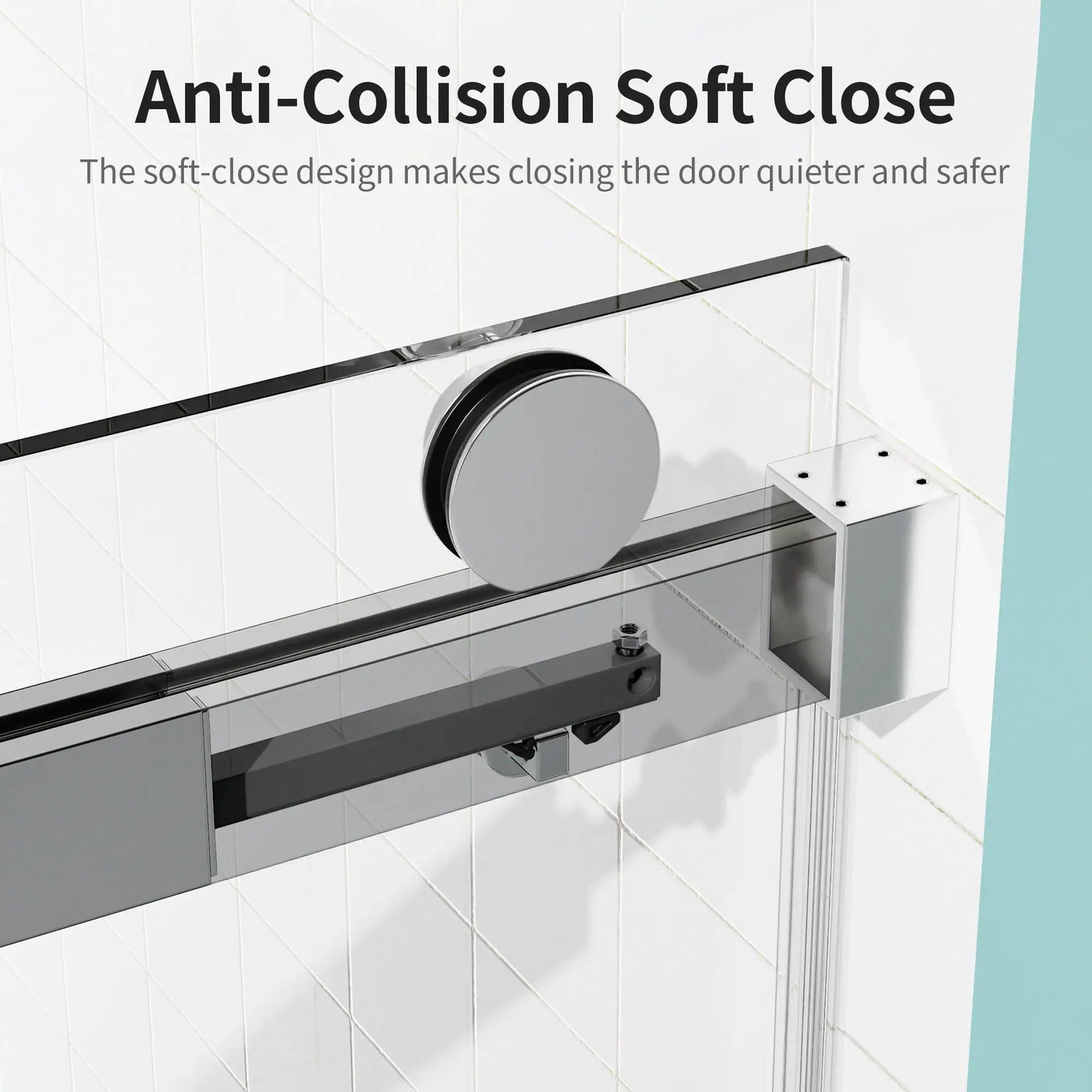 Frameless Sliding Shower Door With Soft- Close, 3 / 8" Tempered Glass by HouseOfZazla