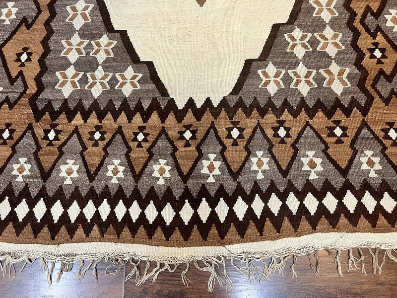 Antique Persian Fars Kilim Rug 8x11, Wool, Boho Tribal Persian Shiraz Flatweave Carpet, Semi Open Field, Geometric, Handmade, Vintage Semi Antique by Jewel Rugs