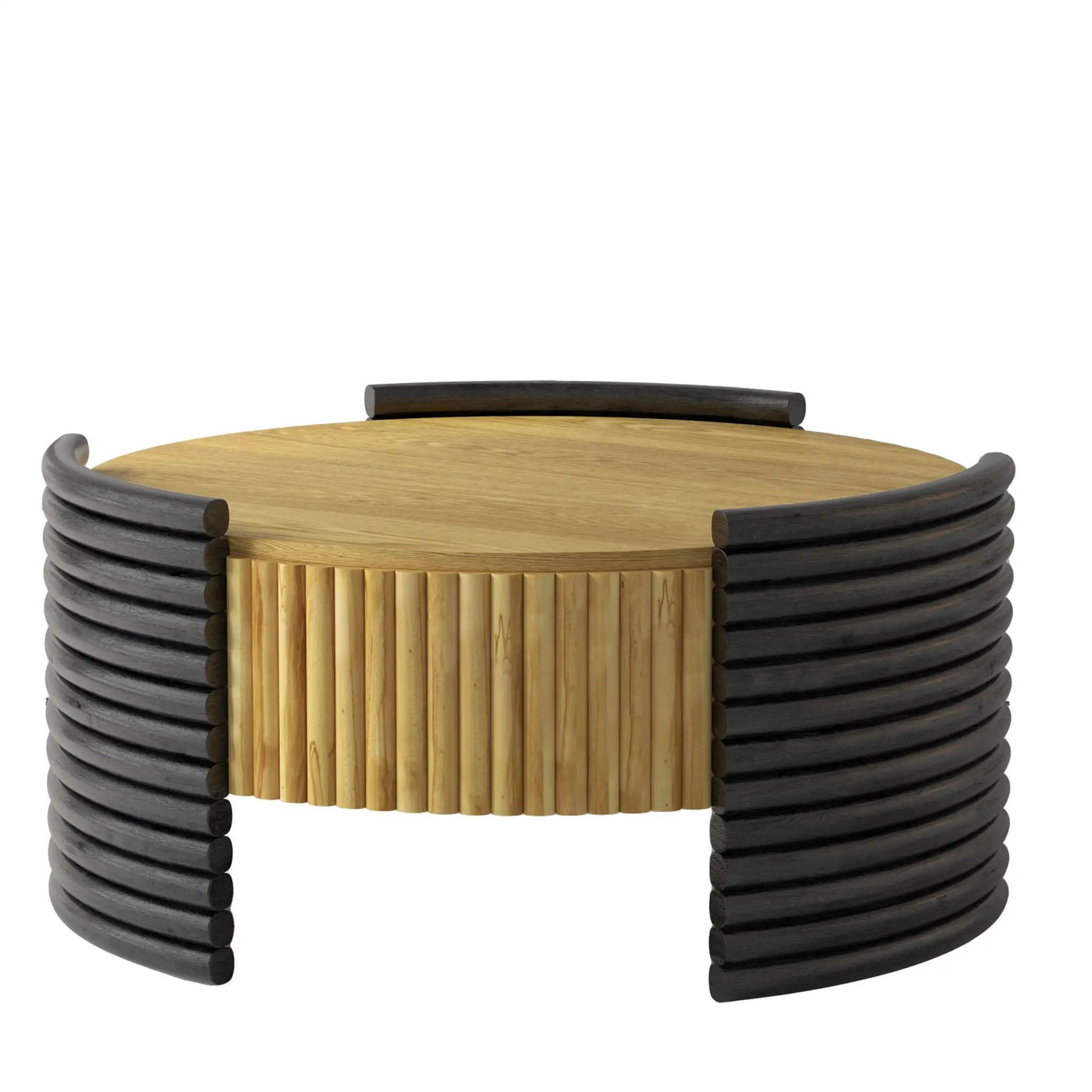 Modern Colorblocked Striped Coffee Table With Flip Top Storage by HouseOfZazla