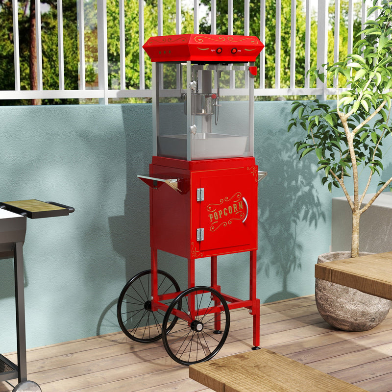 Popcorn Machine with Cart, 6 Oz Stainless Steel Pot by HouseOfZazla