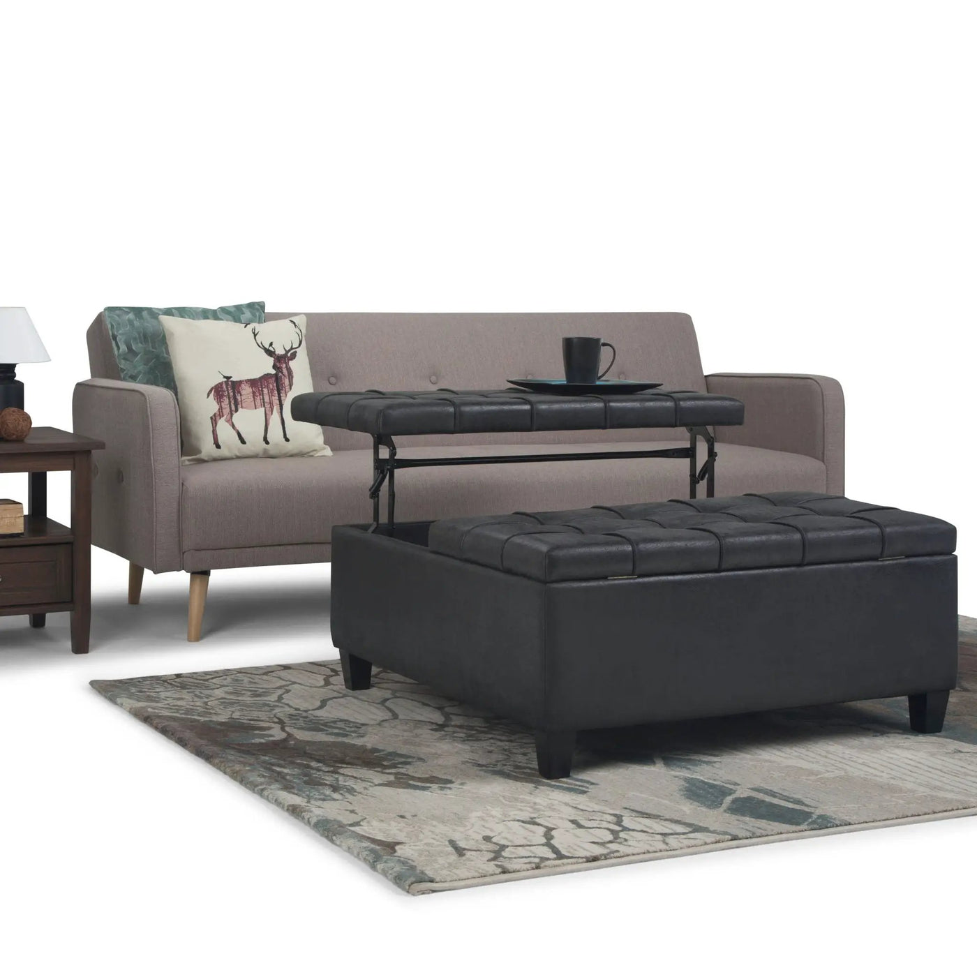 Harrison - Upholstered Coffee Table Storage Ottoman by HouseOfZazla