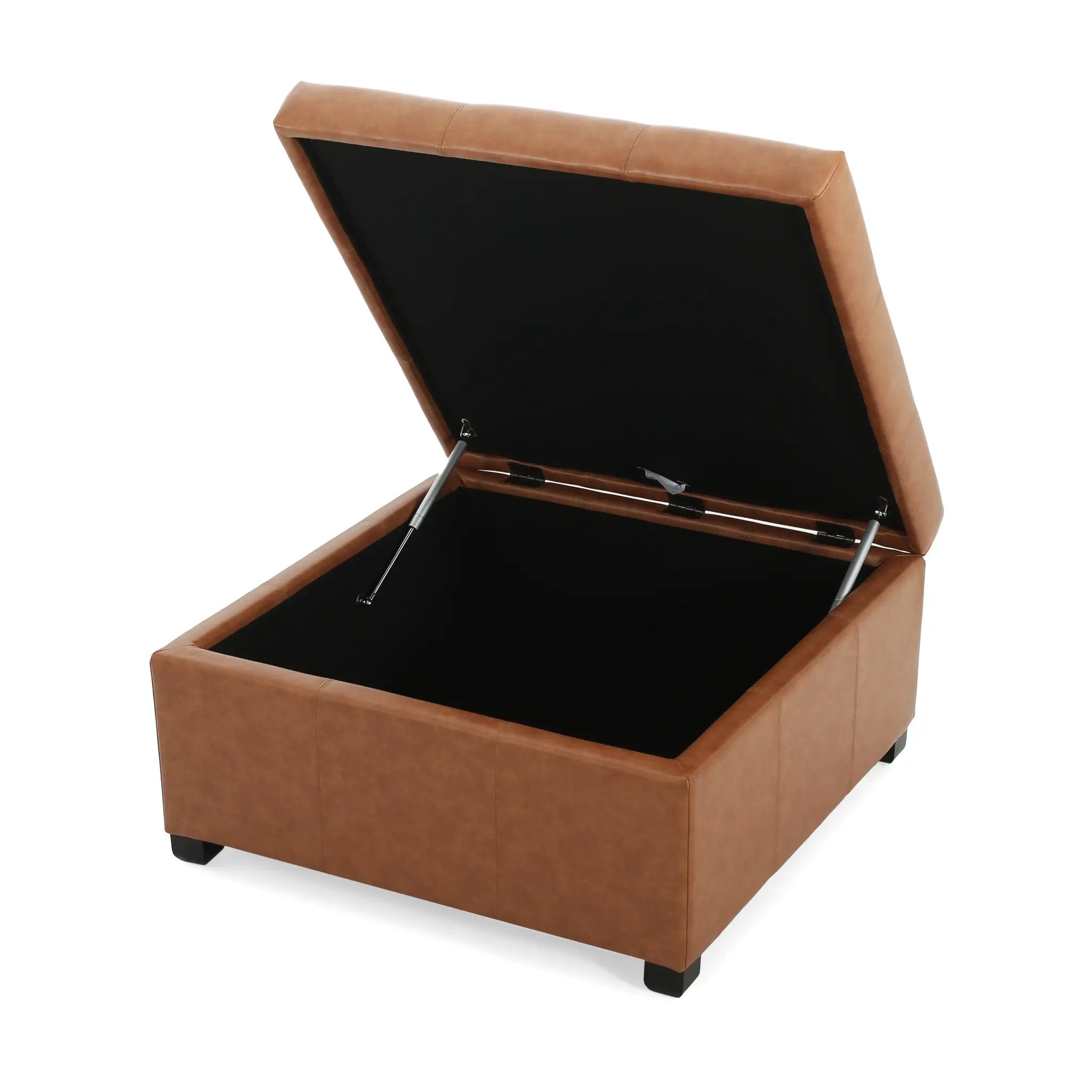 Faux Leather Tufted Storage Ottoman by HouseOfZazla